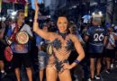 Rainha de bateria da Acadêmicos de Niterói, Vanessa Rangeli exibe corpo escultural em ensaio de rua da escola
